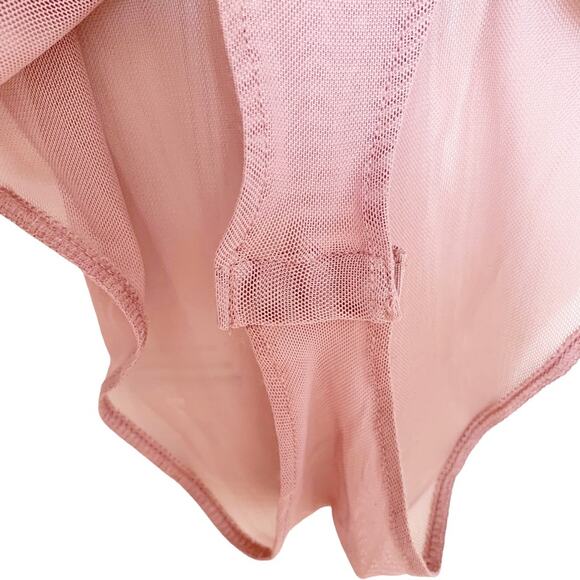 Zara Beige Pink One Shoulder Ruffled Tulle Bodysuit Bloggers Fave Small - Picture 6 of 11